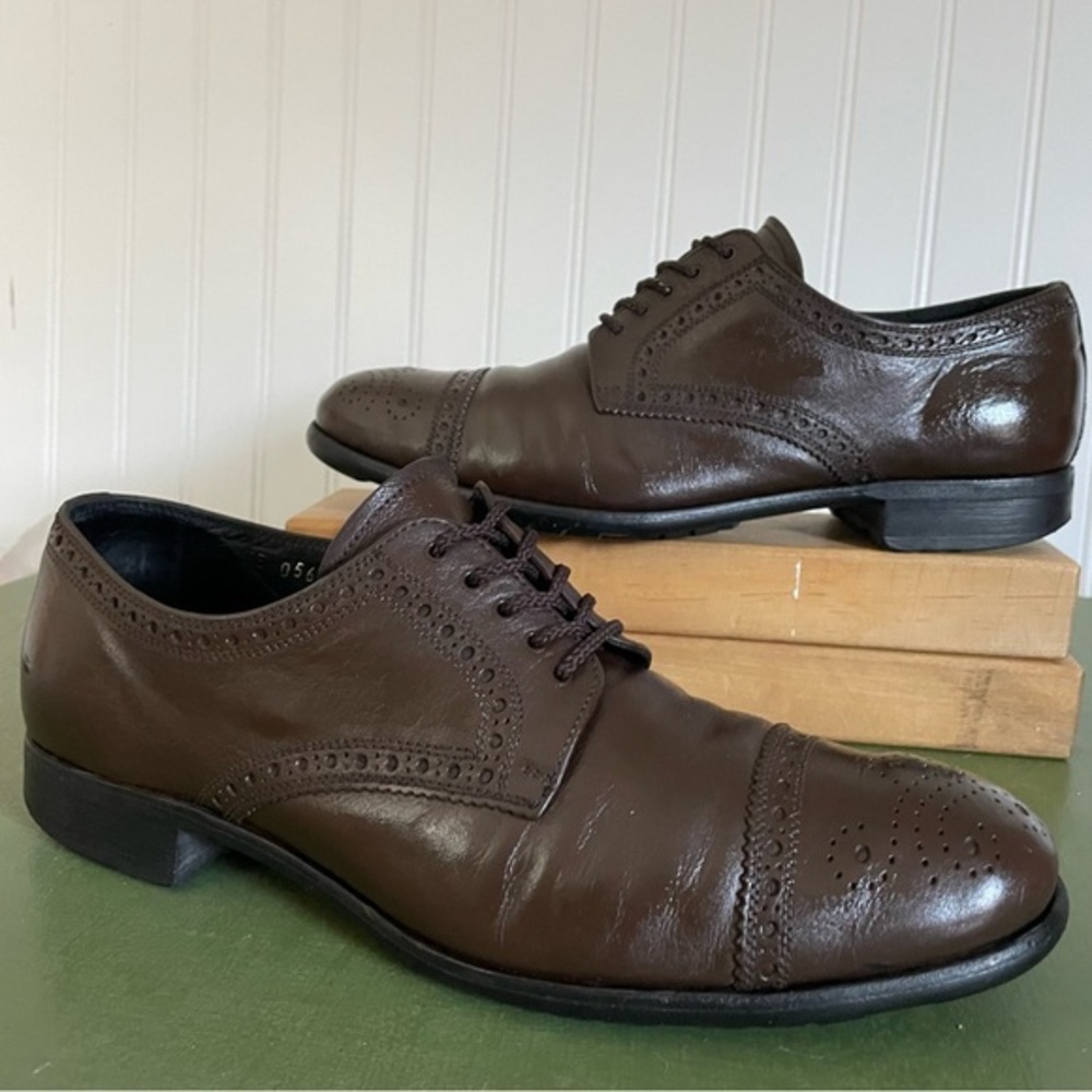 Vintage 90's Prada Brogues/Oxfords in Brown Leather